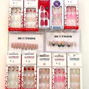 12 sets of press on nail kits - pretty collections!